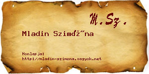 Mladin Szimóna névjegykártya